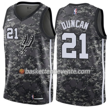 Maillot Basket San Antonio Spurs Tim Duncan 21 Nike City Edition Noir Swingman - Homme